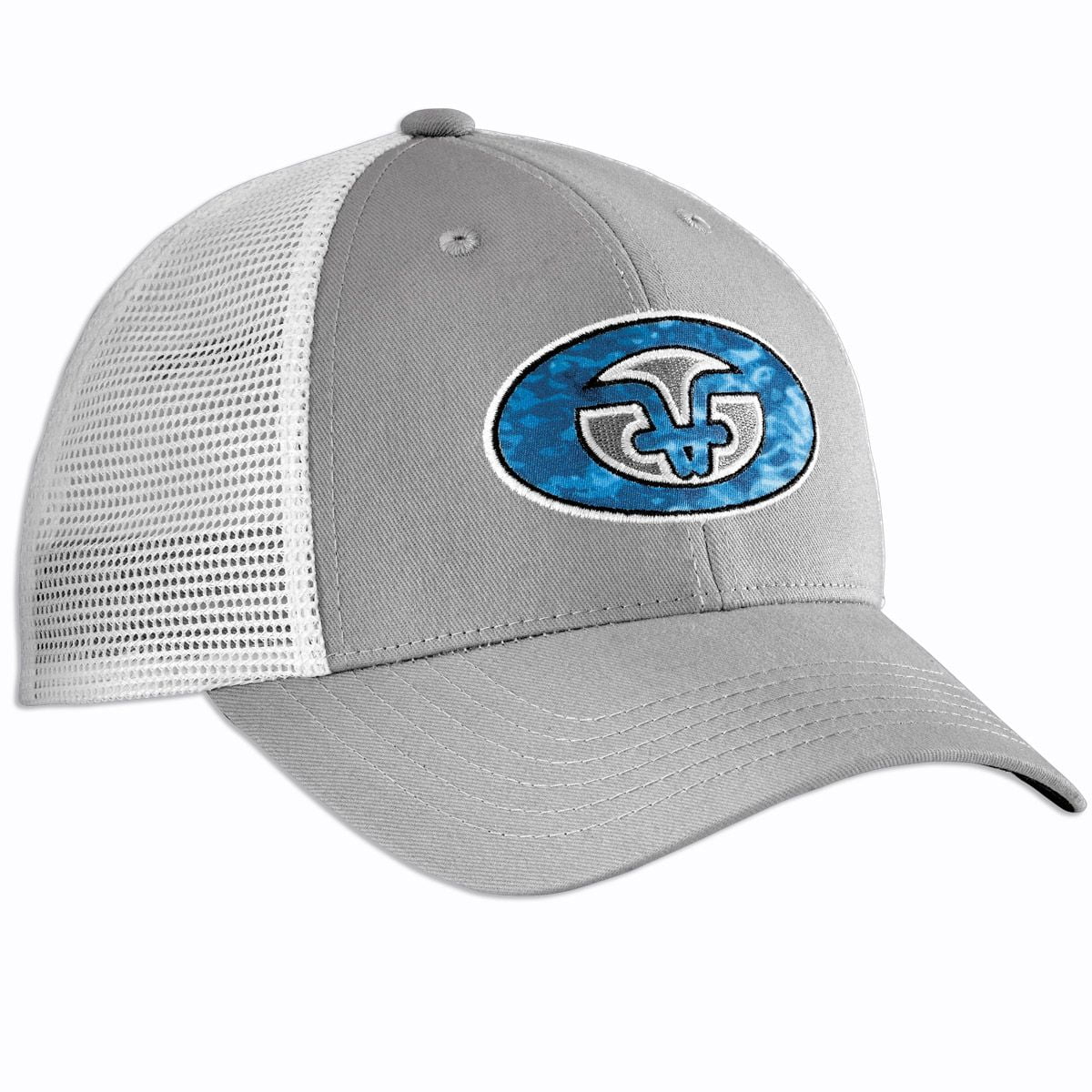 Flying Fisherman - Jockey Blue Water Logo On Light Grey Crown