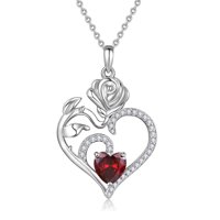 Heshpaws - Collar Con Colgante De Corazón De Plata De Ley