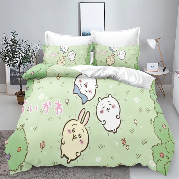x186 Bed SheetsKawaii children's bedding set comforter set three-piece bed comforter set universal fit for children and adults twin bedroom set 3-Piece Bedding Set (1 Duvet Cover + 2 Pillow Shams) nj1