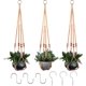 thumbnail image 1 of Colgador de macramé para plantas RIFNY, cuerda de algodón de 89 cm con ganchos, paquete de 3, 1 of 8