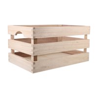 Magideal - Caja De Madera Para Exhibición De Frutas, Caja De Almacenamiento De Madera Maciza Rústica, Caja De Madera Rectangular Para Decoración De Supermercado, Estilo A