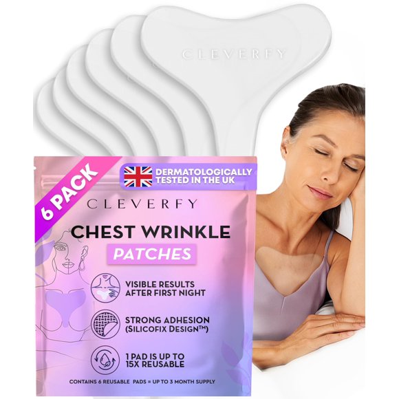 Parche antiarrugas para pecho CLEVERFY Pack de 6 reutilizables
