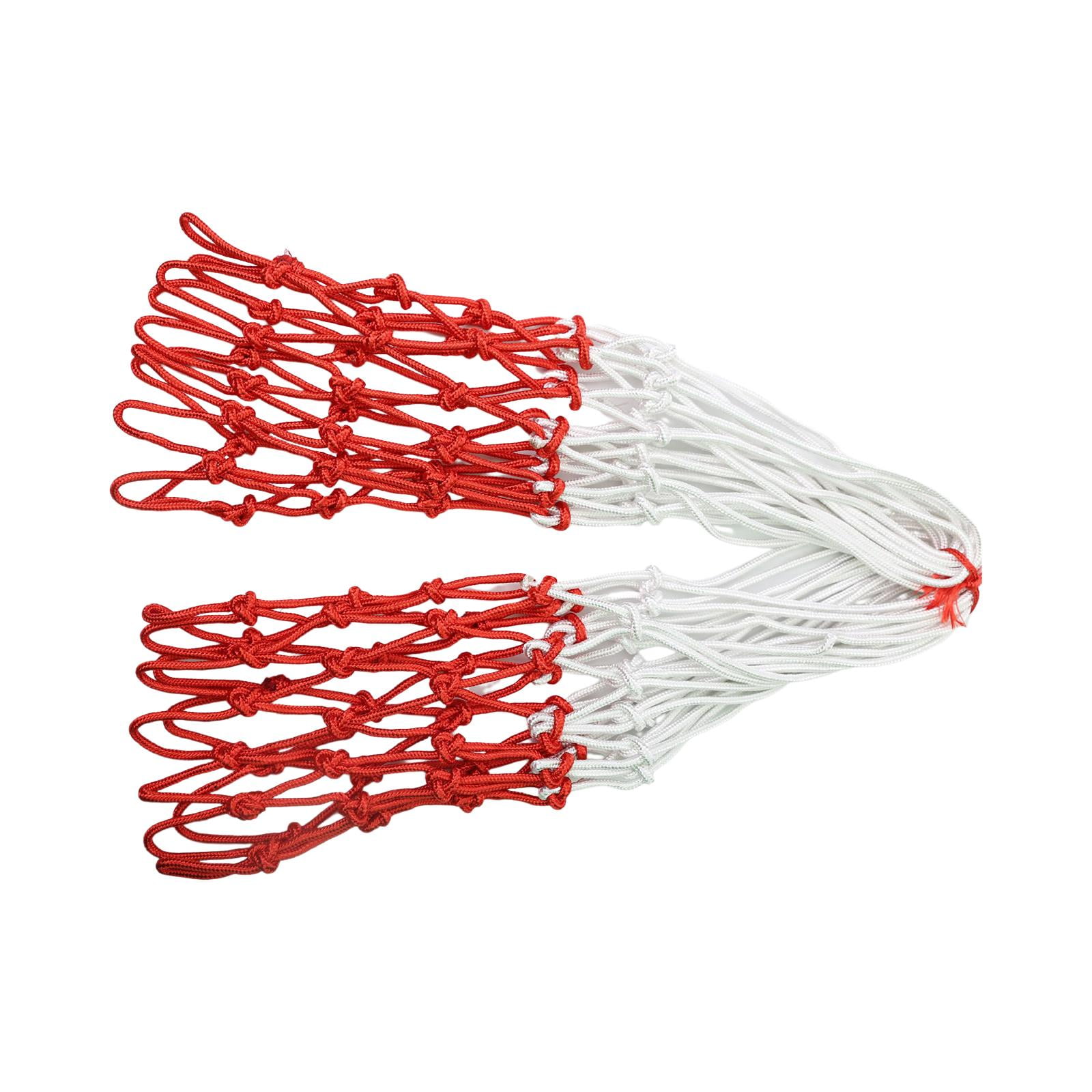 Magideal - Red De Baloncesto Red De Nailon Componentes De Tablero Equipo De Cancha De Baloncesto Se Adapta A Llantas Estándar Para Interiores O Exteriores Red De Blanco De Rojo