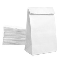 Bolsas De Papel Para Almuerzo Mintboo, 50 Unidades, Grandes, Blancas, 3,6 Kg