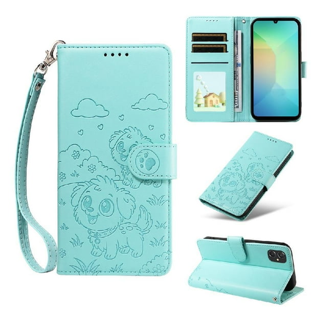 Funda Billetera FOXDOCK Compatible con Samsung Galaxy A07, Diseño Perrito Tierno, Ranuras para Tarjetas y Soporte Plegable