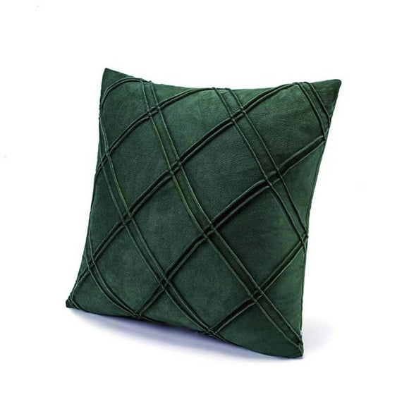 Pack De 02 Fundas De Cojín De Terciopelo Con Rayas 45x45 Verde