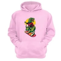 Genérico - Polerón Canguro Dinosaurio Skate Rosa Talla L Unisex