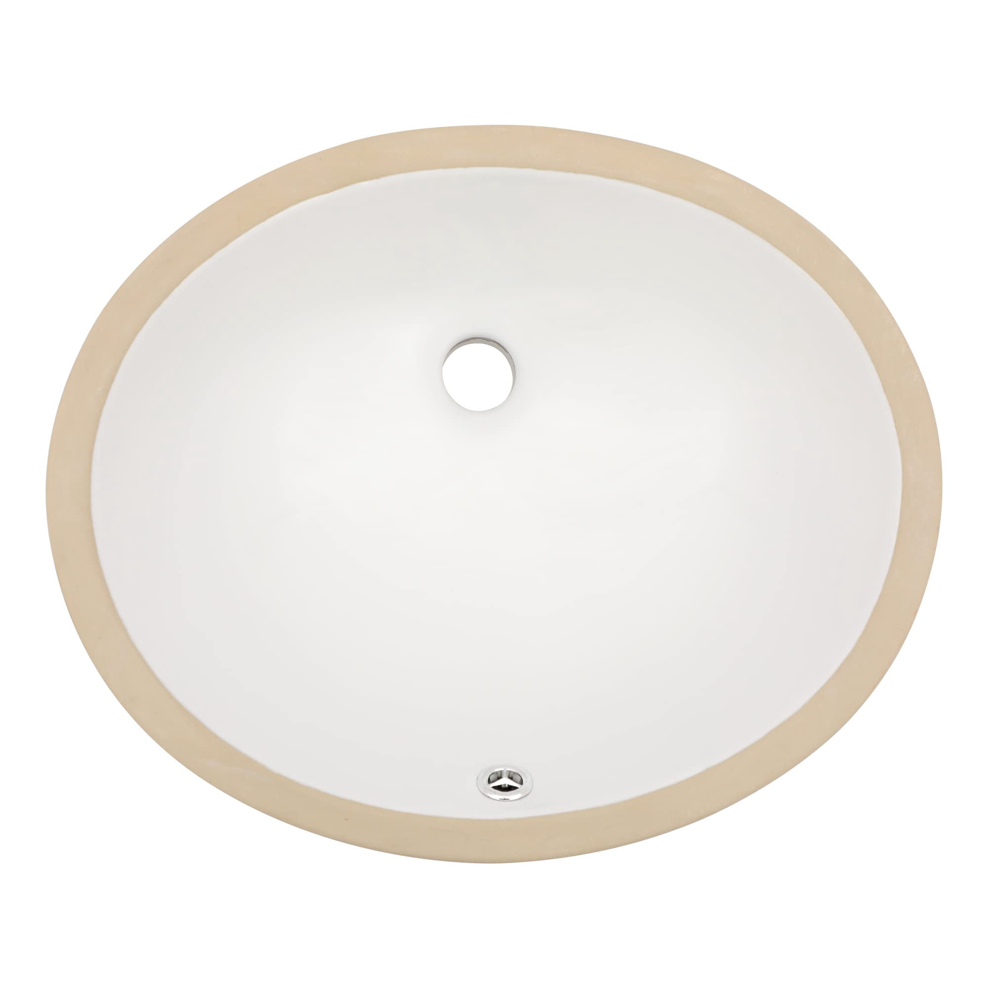 Lavabo De Baño Bajo Encimera Dcolora Ovalado, 46 X 38 Cm, Cerámica Blanca