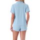 thumbnail image 3 of INSPIRE CHIC Conjunto de Pijama de Mujer con Estampado de Corazones, Suave, con Botones, Manga Corta, Conjunto de Descanso con Pantalones Cortos para Primavera Verano L Azul, 3 of 6