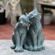 thumbnail image 1 of Estatua De Jardín Newman House Studio Pareja De Gatos De Poliresina, 1 of 8