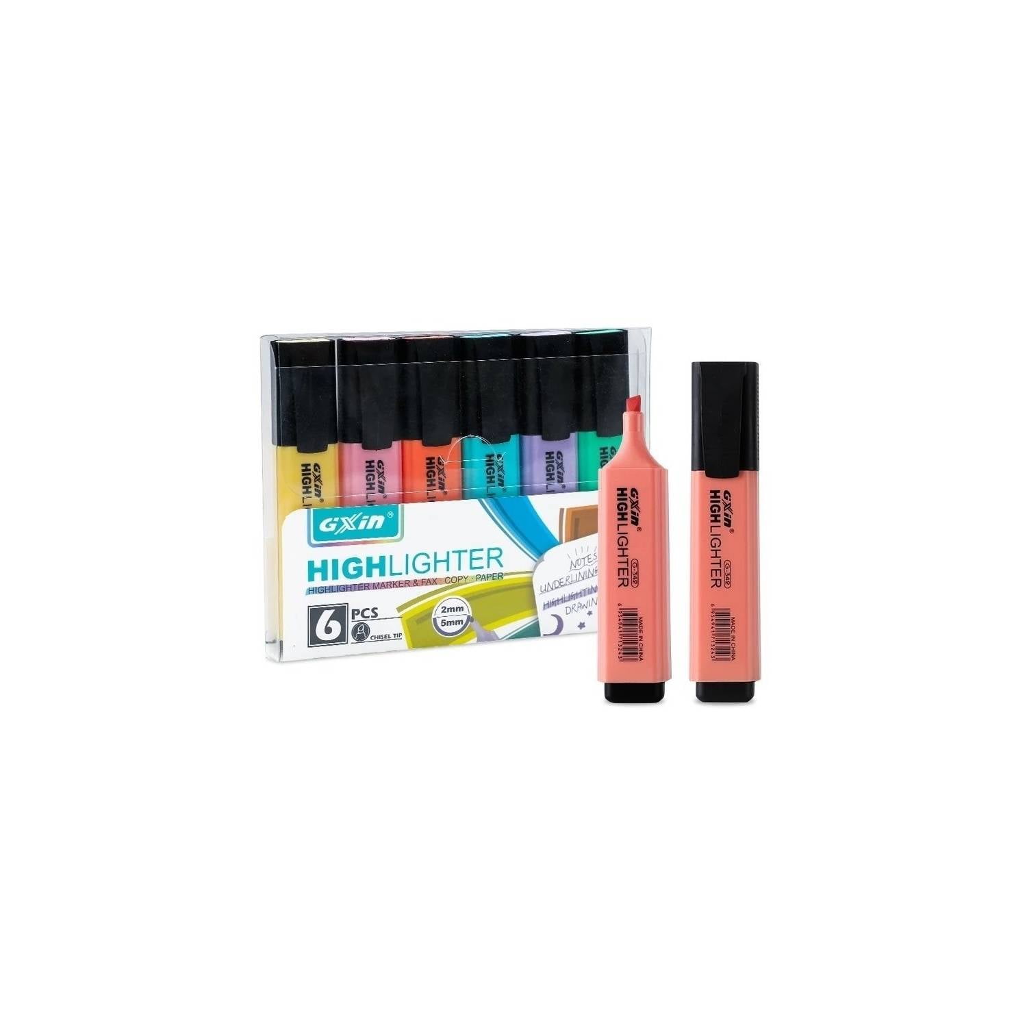 Gxin - Destacadores Original Set 6 Unidades Pastel