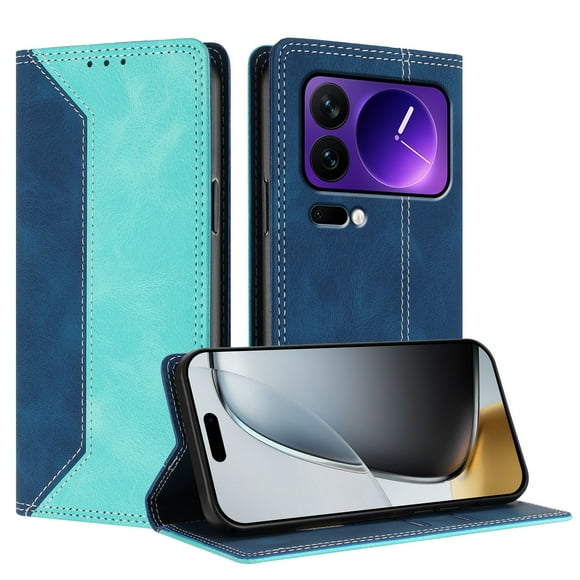 Funda FOXDOCK para Xiaomi 17 Pro de Cuero Premium Bicolor con Ranuras RFID, Carcasa Tipo Billetera Antigolpes y Soporte Plegable