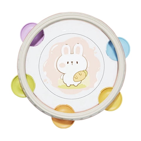 Magideal - Pandereta, Tambor Para Bebé, Instrumento De Percusión Educativo Para La Primera Infancia, Sonajero Para Niños Pequeños, Bebés, Niñas, Niños, Regalos D Conejo