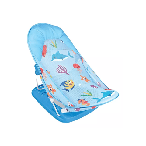 Genérico - Silla De Baño Plegable Para Bebé Con Almohada Y Red Flotante, Celeste