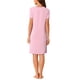 thumbnail image 3 of INSPIRE CHIC Camisón de Manga Corta con Volantes para Mujer, Camiseta de Dormir de Rayón Suave con Cuello Redondo para Primavera Verano, Talla L, Rosa Claro, 3 of 6