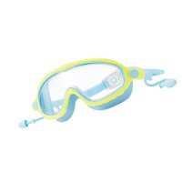 Magideal - De Natación 2 En 1, De Buceo, De Buceo, Vista Clara, Marco Grande, De Natación Profesionales Antivaho Para Niños Con Tapón , Amarillo Azul