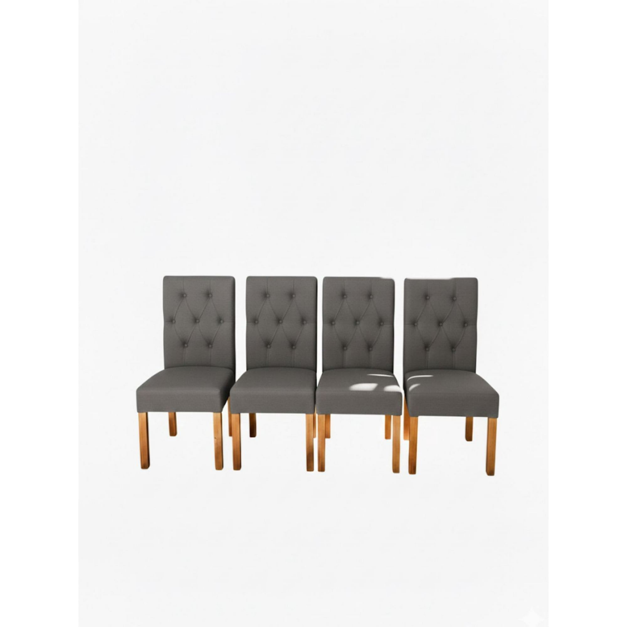Vitelio - Pack 4 Sillas De Comedor De Madera Capitonés