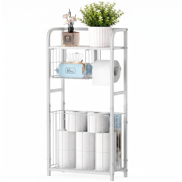Porta rollos de papel higiénico YaDonpe de 61 cm con estante de almacenamiento