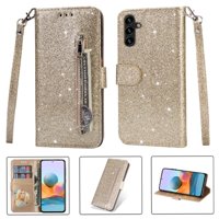 Funda Para Foxdock Elegante Funda Samsung Galaxy M13 5G Glitter Con Cremallera-Ideal Para El Uso Diario