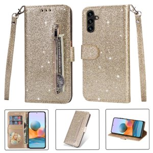Funda Para Foxdock Elegante Funda Samsung Galaxy M13 5G Glitter Con Cremallera-Ideal Para El Uso Diario