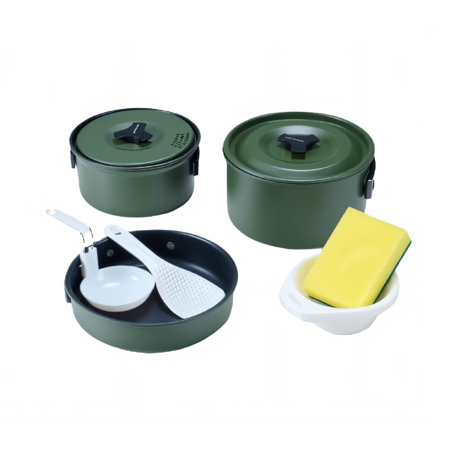 Terra Force - Set Ollas Aluminio Camping 3 Piezas Verde