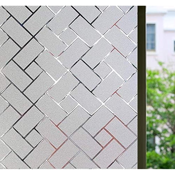 Película decorativa para ventanas, esmerilada, transparente, anti-UV, no adhesiva, para el hogar y la oficina, 17,7 x 78,7 pulgadas