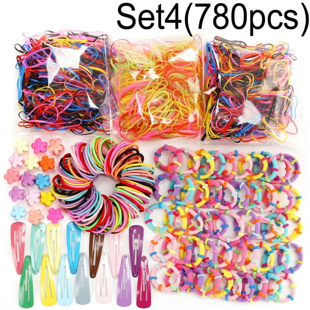 Colorful Hair Ties Set Hair Scrunchies For Girls Women, Elastic Ponytail Clips Holders Rubber Band For Hair, Traceless Hair Ropes Set Hair Elastics For Baby