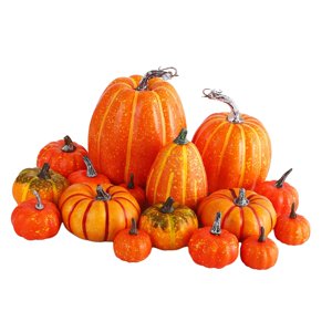 Bothyi - 16X Calabazas Artificiales Cosecha De Otoño Calabazas Decorativas Para Festival Mantel Naranja