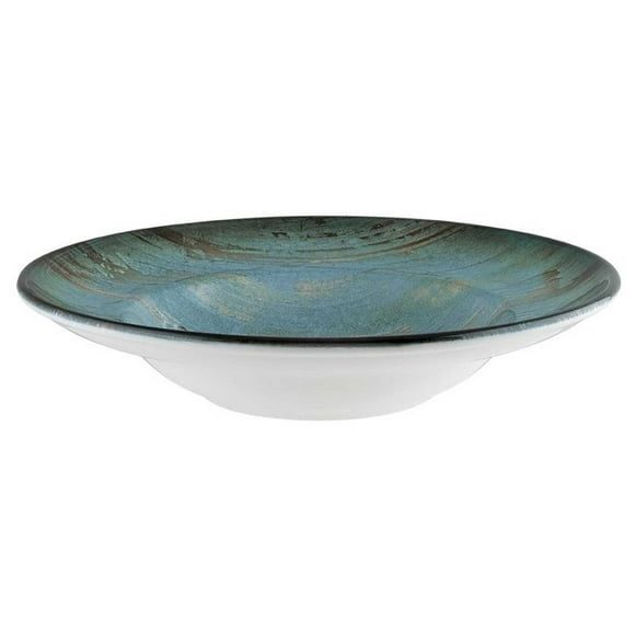 Plato porcelana Madera Mint Hondo 27cm Set 6 unidades