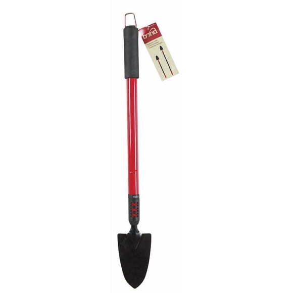 Paleta de jardín Bond Steel con mango de acero de 63,5 a 94 cm, color negro y rojo