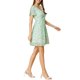 thumbnail image 3 of Vestido de Chifón con Cremallera y Cordones de Manga Corta Acampanada con Escote en V Floral para Mujer de INSPIRE CHIC en Verde Claro, 3 of 8