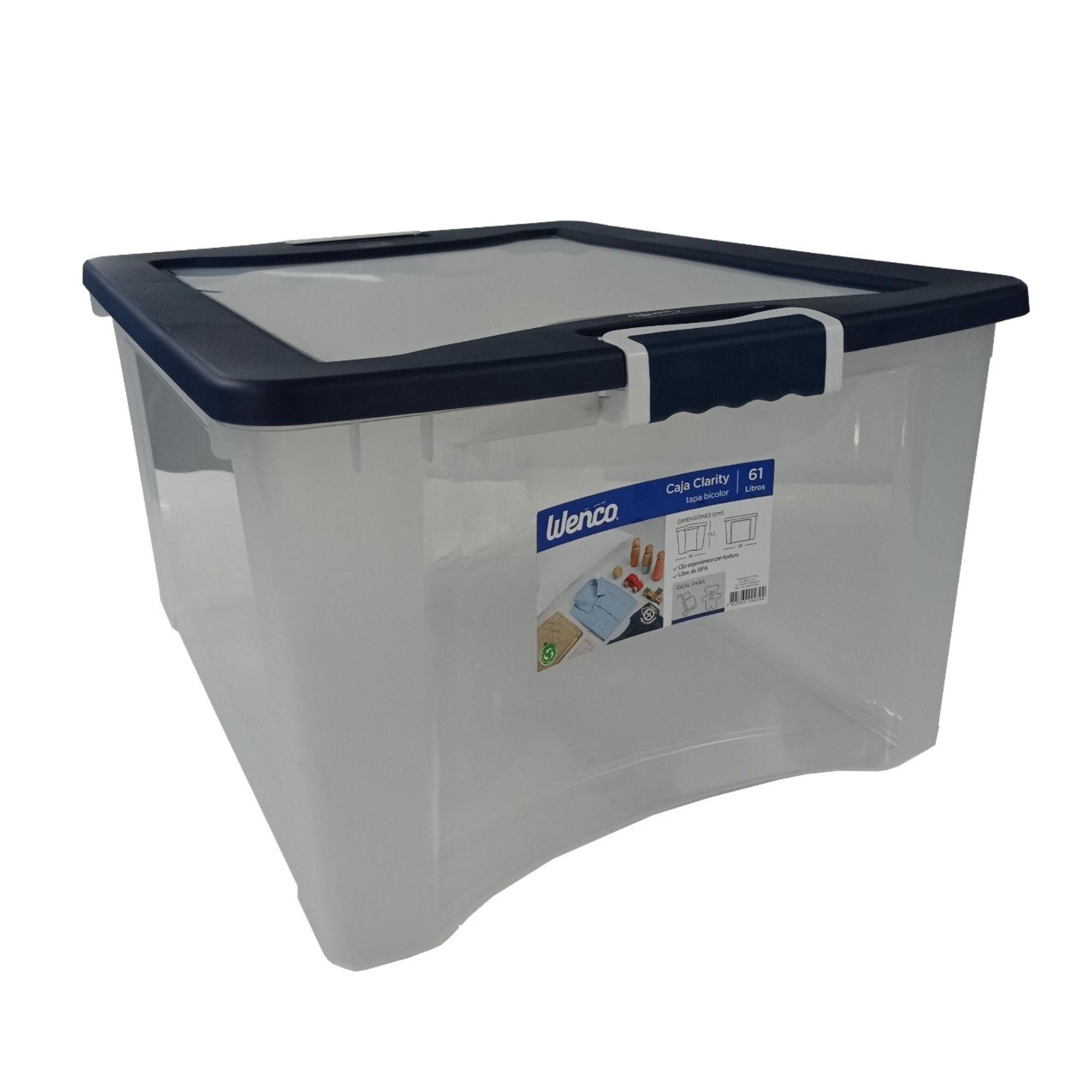 Caja Organizadora Clarity 61L Polietileno Transparente