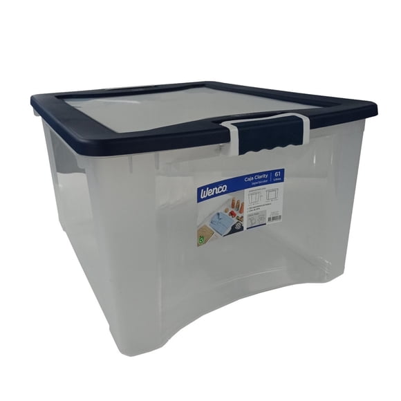 Caja Organizadora Clarity 61L Polietileno Transparente
