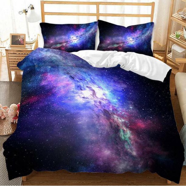 Solar System Planets Universe Space Quilt Duvet Cover Set 3-Piece Bedding Set