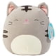 thumbnail image 1 of Juguete de peluche Squishmallows Tally The Grey Cat, 20 cm, regalo para niños, 1 of 6