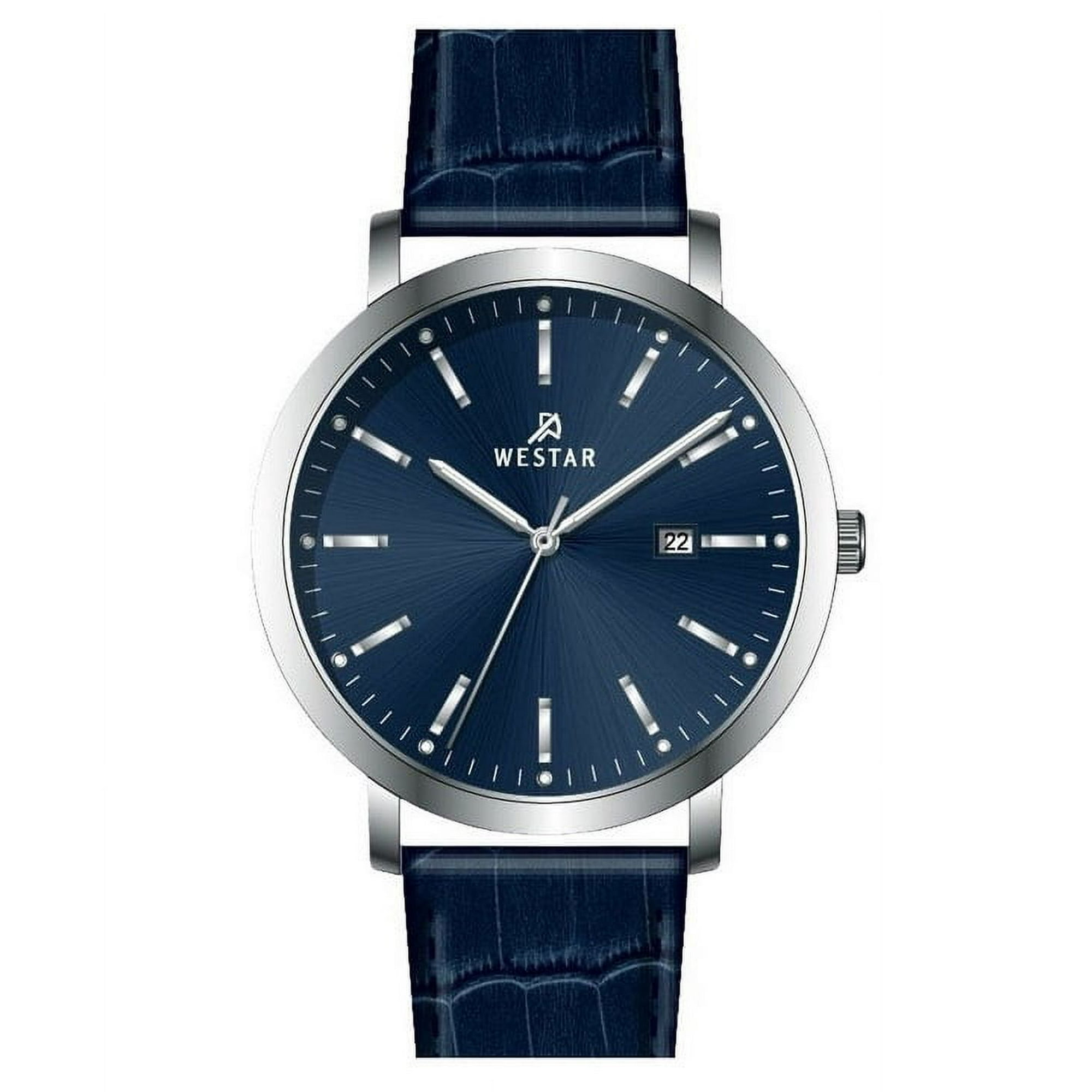Westar - Reloj Profile Correa De Cuero Esfera Azul Cuarzo 50216stn144 Para Hombre