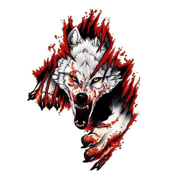 Wolf 3D Car Sticker Vehículo Decorativo Para Paredes Auto Truck Right