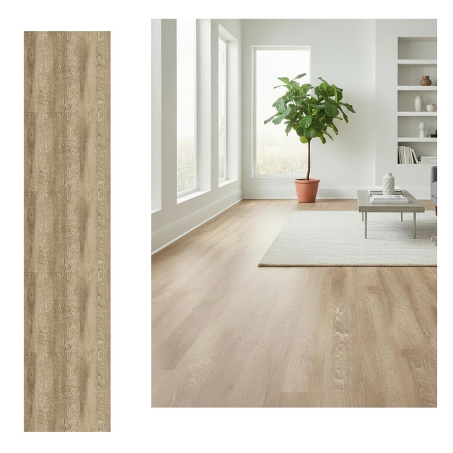 Mobii - Piso Vinílico Adhesivo Símil Madera 91,4x15,2 Roble Natural