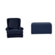 thumbnail image 1 of estirar el ala del respaldo del brazo cubierta de la silla otomana reposapiés kit de funda azul oscuro, 1 of 2