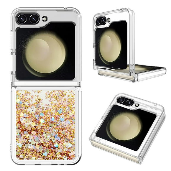 Funda Para Sansung Galaxy Z Flip 6 Con Brillo Líquido, Protección Completa Y Soporte De Anillo Giratorio