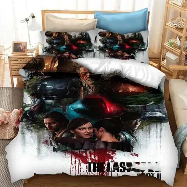 Game The Last of Us Part Bedding Set Boys Girls Duvet Cover Pillowcase Bed Kids Adult Home Textileextile Bed Sheets