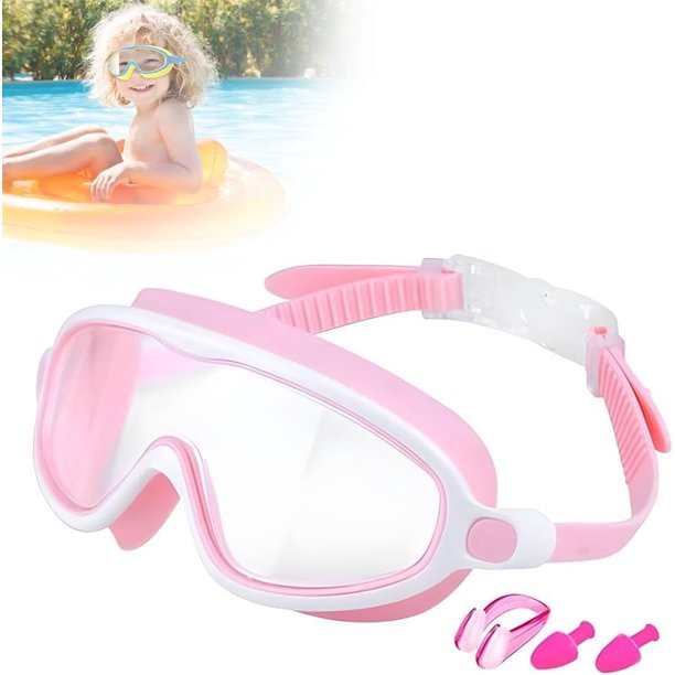 Gafas natación niños montura grande antivaho clip sin fugas máscara buceo infantil