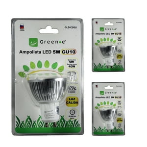 Green E - Ampolleta Led 5W Gu10 Cálida / X3 Unidades