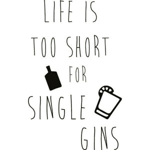Rienda Libre Graphics - Decomural Life Is Too Short Gin Ws-51244