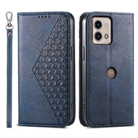 Funda Flip Foxdock Para Motorola Moto G Stylus 5G 2023 , Estilo Billetera Con Diseño Rombo, Correa De Mano Y Soporte, Uso Diario