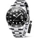 thumbnail image 1 of Reloj OLEVS negro plateado de acero inoxidable impermeable para hombre, 1 of 9