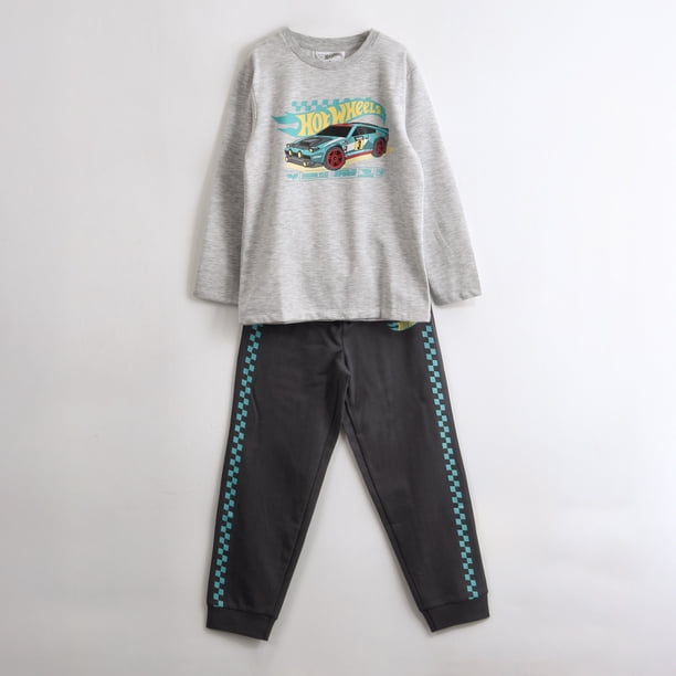 Pijama Manga Larga Niño Auto Gris Hot Wheels