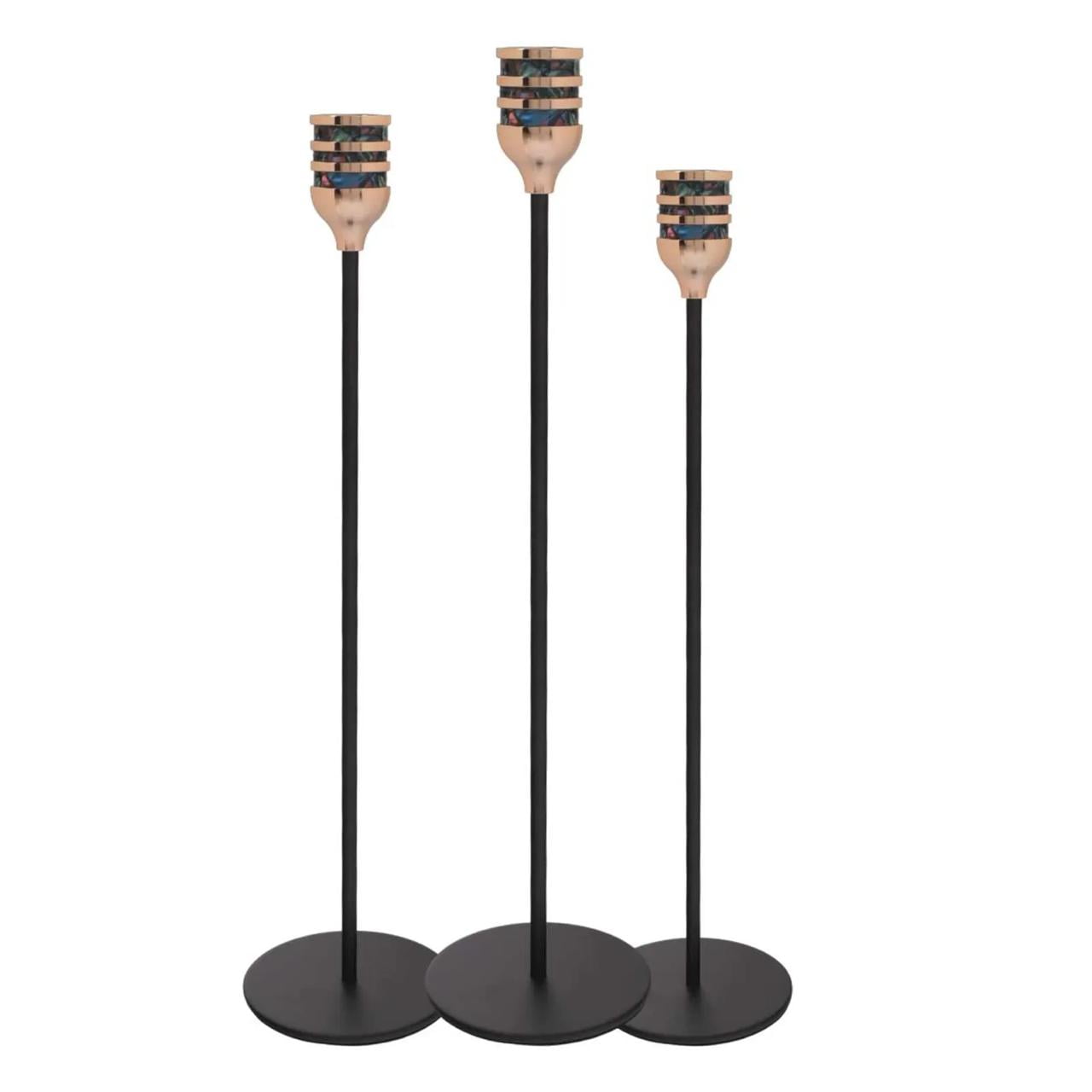 Oem - Pack 3 Porta Vela Candelabro Set 3 Candelabros Decorativo