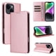 thumbnail image 5 of Funda Cartera para iPhone 14 con Ranuras Tarjetas y Soporte - Protección Completa Oro rosa, 5 of 5