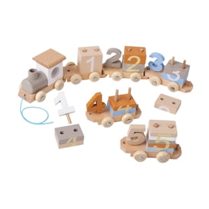 Magideal - Tren De Madera Juguete De Cumpleaños Niños Número Tren Actividades De Aprendizaje Juguete Montessori Juguete De Desarrollo Cognitivo Regalo Preescolar